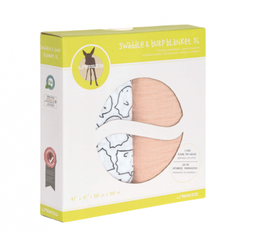 Mulltücher- Muslin XL 2 Stück, apricot/weiß